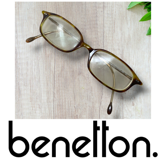 Vintage Y2K United Colors of Benetton Tortoise Mint Eyeglasses Frames Only - Picture 1 of 8